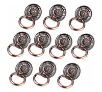 OIFAODAO, 10 tiradores de anillo caída for cajones antiguos, pomos for tazas, mango bronce for armarios cocina, herrajes for muebles ，Tiradores de anilla(Red Bronze)