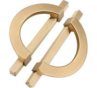 OIFAODAO, 2 pomos de gabinete aleación zinc, decorativos, semicírculos, puerta, manijas armario, palancas, anillo for, librero ，Tiradores de anilla(Copper,Hole distance 128mm)