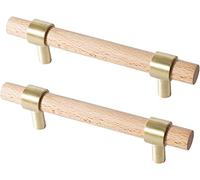 OIFAODAO, 2 uds tiradores perillas manija de cajón gabinete manijas barra en T puerta for armario cocina,Tiradores de madera para puertas(Hole distance:96mm)