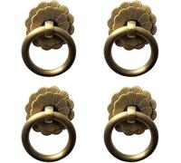 OIFAODAO, 4 Uds. Tiradores de anillo latón antiguo, manijas for gabinetes cocina, cajón armario, herrajes for muebles Vintage, tracción estilo ，Tiradores de anilla(Bronze)