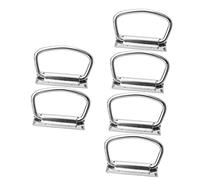 OIFAODAO, 6 piezas Mango pequeño de metal Portafiltro Maleta empotrado con resorte Manijas cofre herramientas Manija caja vuelo anillo madera ，Tiradores de anilla