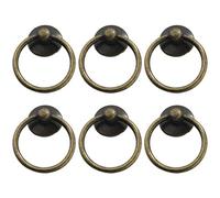 OIFAODAO, 6 uds accesorios del armario de Metal anillo manija perillas barra gabinete cocina y manijas cajón puerta tiradores bronce ，Tiradores de anilla(Bronze)