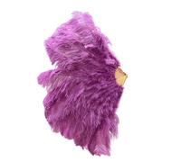 OIFAODAO, Abanicos de Plumas Plegables 1-2 Piezas 90-130 cm Abanico Plegable Mano Grande Accesorio for actuación en Escenario Carnaval,Abanico de Plumas(Reddish Purple,130CM)