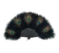 OIFAODAO, Abanicos de Plumas Plegables, Abanico clásico Cheongsam, Retro for Pasarela, Plegable, decoración Artesanal, Regalo cumpleaños,Abanico de Plumas