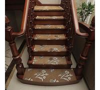 OIFAODAO Alfombrillas para escaleras， 10 Uds. for niños y Ancianos, alfombras Lavables for escaleras, Protectores de escalones reutilizados autoadhesivos, Alfombrilla for Madera(Curry,26 * 9in)