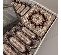 OIFAODAO Alfombrillas para escaleras， Alfombras for escaleras, Paquete de 5, alfombras Antideslizantes, protección for con Adhesivas, for, Pisos Interiores(Brown,24 * 80cm+3cm)