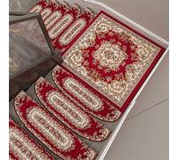 OIFAODAO Alfombrillas para escaleras， Alfombras for escaleras, Paquete de 5, alfombras Antideslizantes, protección for con Adhesivas, for, Pisos Interiores(Red,24 * 64cm+3cm)