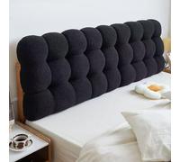 OIFAODAO Almohada para Leer, Cojín Rectangular Grande con Forma de Bola Nieve for cabecera(Black,79"/200cm)