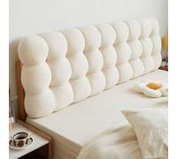 OIFAODAO Almohada para Leer, Cojín Rectangular Grande con Forma de Bola Nieve for cabecera(White,70"/180cm)