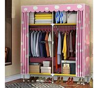 OIFAODAO Armario de Lona, Tubo de Acero, Refuerzo en Negrita, Cortinas Plegables, Tela Opaca, Armario Simple, Doble ensamblado, Armario Colgante