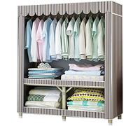 OIFAODAO, Armario de Tela, Plegable Soporte Metal Dormitorio Abierto Organizador Almacenamiento, D, 160 * 110 45 cm Percha portátil ，Armario portátil