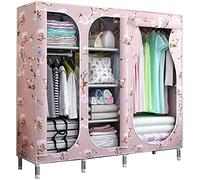 OIFAODAO, Armario portátil de Tela Grande, Dormitorio Creatividad 3 Puertas Organizador Almacenamiento E, 168 * 45 145 cm Tela Han ，Armario portátil