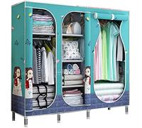 OIFAODAO, Armario portátil de Tela Grande, Dormitorio Creatividad 3 Puertas Organizador Almacenamiento E, 168 * 45 145 cm Tela Han ，Armario portátil