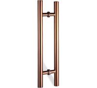 OIFAODAO, Barra de empuje for puerta Granero Exterior, redonda, doble cara, resistente, for salida, barra manija entrada abatible con tornillos montaje ，Puerta de vidrio.(Rose Gold,150cm(59") 120cm)