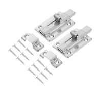 OIFAODAO Cadenas de Puertas, Cadenas for Puertas, 2 Juegos, Cerradura de pestillo Deslizante(Silver 1,10.5X4.5X2.5CM)