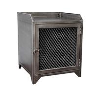 OIFAODAO, Contenedor pequeño gabinete de Almacenamiento Arte del Hierro mesita Noche Organizador Lateral Rejilla Estilo clásico for Dormitorio ，Armarios de Almacenamiento