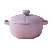 OIFAODAO, Cuenco de cerámica for fideos instantáneos, cuenco grande for ramen con tapa y soporte for teléfono. Tazón sopa Pho/Udon/Miso, tazón profundo ，Cuenco de cerámica para fideos(Purple)