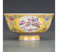 OIFAODAO El tazón de cerámica, Cuenco de cerámica, cuenco arroz porcelana estilo antiguo palacio chino, china 12 cm con patrón flores y pájaros, vajilla