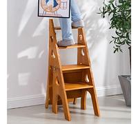 OIFAODAO, Escaleras de Tijera Plegables Taburete Escalera Madera, Plegable 4 escalones, estantería multifunción con, estantes exhibición ，Estanterías para exposición de Productos
