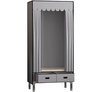 OIFAODAO, Estantes De Armario Lona Portátil, Tela con Barra for Colgar Y 3 Cajones,Organizador Almacenamiento for Ropa for Dormitorio,Bruin-70x45x168cm ，Armario portátil(D)