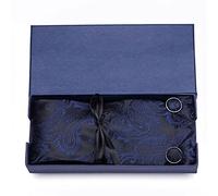 OIFAODAO, Gemelos determinados del Lazo de la Caja Regalo con Las Corbatas Tejidas jacquar fijadas for el Banquete Boda los Hombres ，Corbatas