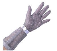 OIFAODAO Guantes de corte., Guantes resistentes a cortes, correa de muñeca ajustable, guantes cadena acero inoxidable for chef, carnicero y jardinero(Arm 15cm,1PCS/XXS)