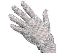 OIFAODAO Guantes de corte., Guantes resistentes a cortes, guantes de cadena acero inoxidable for corte carne carnicero con correa muñeca ajustable(Arm 8cm,1PCS/XL)