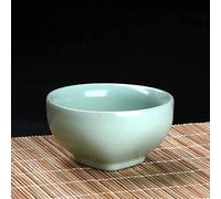 OIFAODAO La taza， Cuencos, lote chino Ru Kiln Crack cerámica taza de té porcelana pequeño tazón hecho a mano juego accesorios maestro individual(I 6.5x3.5cm 40ml)