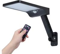 OIFAODAO Luz de inundación solar IP65 con sensor de movimiento Luz de seguridad de atardecer a amanecer for patio, jardín, calle, cancha de baloncesto, canalón(Black)