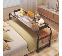 OIFAODAO, Mesa for computadora portátil Altura Ajustable 65-95 cm sobre Cama con Ruedas Estación de Trabajo for Soporte for Comedor en casa ，Escritorio para Ordenador portátil(Oak)