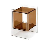 OIFAODAO Mesita de Noche, Cómodas de Dormitorio con Mesa Auxiliar Transparente Estante Almacenamiento Abierto, Mini cómoda, mesitas Noche pequeñas Transparentes for Muebles(Brown,46x40x55cm)