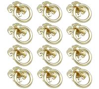 OIFAODAO, Paquete de 12, tiradores cajones antiguos, manijas tocador for gabinetes, anillos, aparador, puertas, anillo extracción, diámetro 25 mm ，Tiradores de anilla