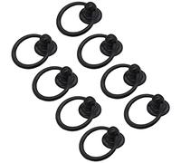 OIFAODAO, Paquete de 8 manijas un solo orificio, tiradores gabinete antiguos for barra, baño, armario, cajones, anillos ，Tiradores de anilla(Black)