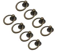 OIFAODAO, Paquete de 8 manijas un solo orificio, tiradores gabinete antiguos for barra, baño, armario, cajones, anillos ，Tiradores de anilla(Antique Bronze)