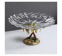 OIFAODAO, Plato de cristal for frutos secos, bandeja almacenamiento con soporte for exhibición dulces y aperitivos, mesa centro, vajilla té la tarde, decorativa,Frutero