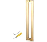 OIFAODAO Puerta de vidrio, Ducha de baño moderna alta resistencia con entrada acero inoxidable, herrajes, tirador puerta cobertizo vidrio dos lados(Gold,60cm/24inch)