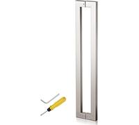 OIFAODAO Puerta de vidrio, Ducha de baño moderna alta resistencia con entrada acero inoxidable, herrajes, tirador puerta cobertizo vidrio dos lados(Silver,150cm/59inch)