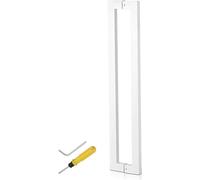OIFAODAO Puerta de vidrio, Ducha de baño moderna alta resistencia con entrada acero inoxidable, herrajes, tirador puerta cobertizo vidrio dos lados(White,120cm/47inch)