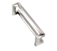 OIFAODAO Puerta de vidrio, Ducha de baño moderna alta resistencia con entrada acero inoxidable, herrajes, tirador puerta cobertizo vidrio dos lados(Silver,Length 60cm(23.6inch))