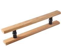 OIFAODAO Puerta de vidrio, Manija de puerta batiente empuje y tracción entrada resistente 2 lados con herrajes H Swith(Natural,80Cm(31.5In))