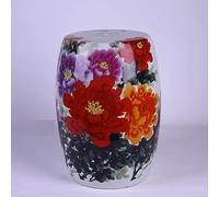 OIFAODAO Taburete de cerámica con Forma de Tambor ， Taburete de cerámica for Tambor, Taburete bajo nórdico, Muelle Redondo, Nuevo for Cambiar Zapatos Estilo Chino for el hogar(A)