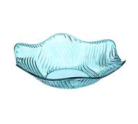 OIFAODAO, Tazones de postre vidrio, plato cristal, soporte for frutas, tazón transparente for el hogar, fiesta, chips, dulces, bocadillos, patrón flores, borde ondulado, 25,8 cm,Frutero