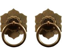 OIFAODAO, Tiradores de anillo latón antiguo for cocina, manijas, armario, cajón, herrajes for muebles Vintage, tracción estilo Retro, 2 uds ，Tiradores de anilla(Bronze)
