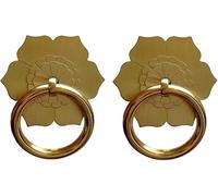 OIFAODAO, Tiradores de anillo latón antiguo for cocina, manijas, armario, cajón, herrajes for muebles Vintage, tracción estilo Retro, 2 uds ，Tiradores de anilla(Gold)