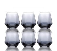 OIFAODAO, Vaso de pinta personalizado, vaso vidrio for beber, 6 piezas vasos agua sin plomo 10 oz, cristalería taza romántica artesanal,Vasos de cerveza(Gray)