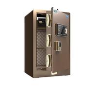 OIFJROIW 60 Cm Caja Fuerte Biométrica con Huella Dactilar Caja De Seguridad Resistente Totalmente De Acero con Armarios Interiores Y Sistema De Alarma Doble para Oficina Doméstica(Coffee Gold)