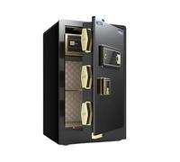 OIFJROIW 60 Cm Caja Fuerte Biométrica con Huella Dactilar Caja De Seguridad Resistente Totalmente De Acero con Armarios Interiores Y Sistema De Alarma Doble para Oficina Doméstica(Schwarz)