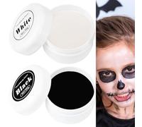 OIGWBPH 100g Maquillaje Halloween Blanco y Negro,Pintura Cara Halloween para Niños y Adultos,Pintura Facial para Teatral Carnaval Fiesta Cosplay,Pintura de Cara para Niños Snazaroo (Negro y Blanco)