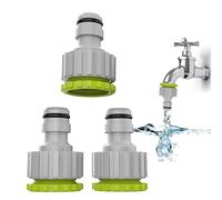 OIGWBPH 3 Piezas Adaptador Grifo Cocina, Enchufe Rápido, Agua, Adaptador Grifo, Grifo Jardin, Conector de Grifo de Jardín de Rosca de 2 en 1 para Conectar Grifos/Tuberías De Agua