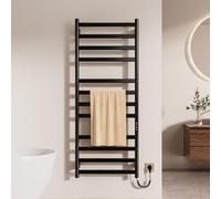 OihPaw Toallero Eléctrico,Toallero calefactable Negro,Tamaño 1300×520 mm,Pantalla LED,Control Táctil,Temporizador,Control De Temperatura Calienta Toallas,Bajo Consumo De Energía Towel Warmer